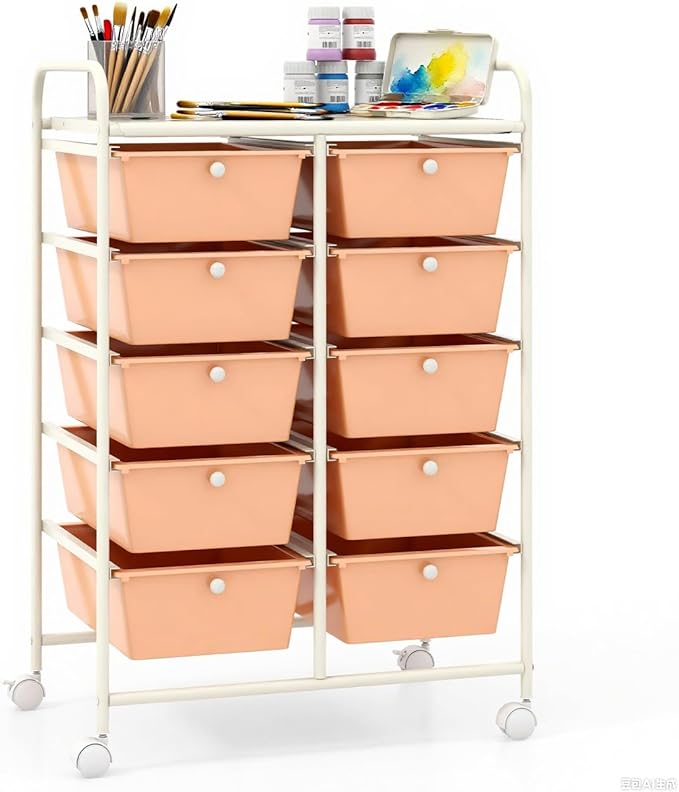 GLACER 10 Drawer Rolling Cart, Storage Cart by GLACERGrowupinhappiness
