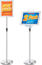 RedChili 2 Pack Sign Holder Stand 8.5x11 Inch, Adjustable Floor Standing Sign by RedChili
