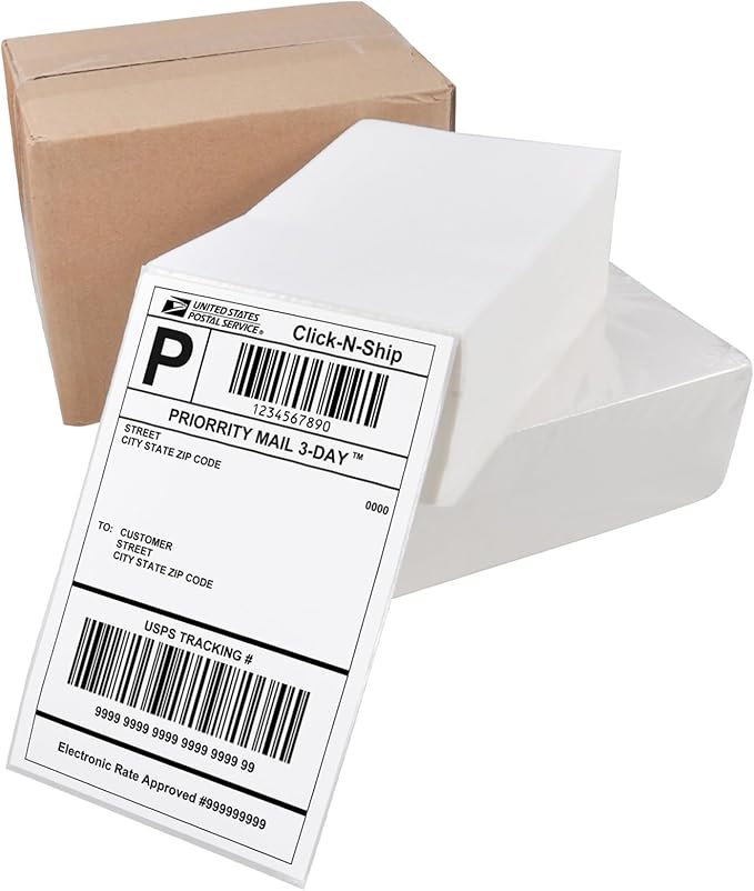 L LIKED 1000 4x6 Thermal Shipping Labels Fanfold, Direct Thermal Printer Labels by LLIKED