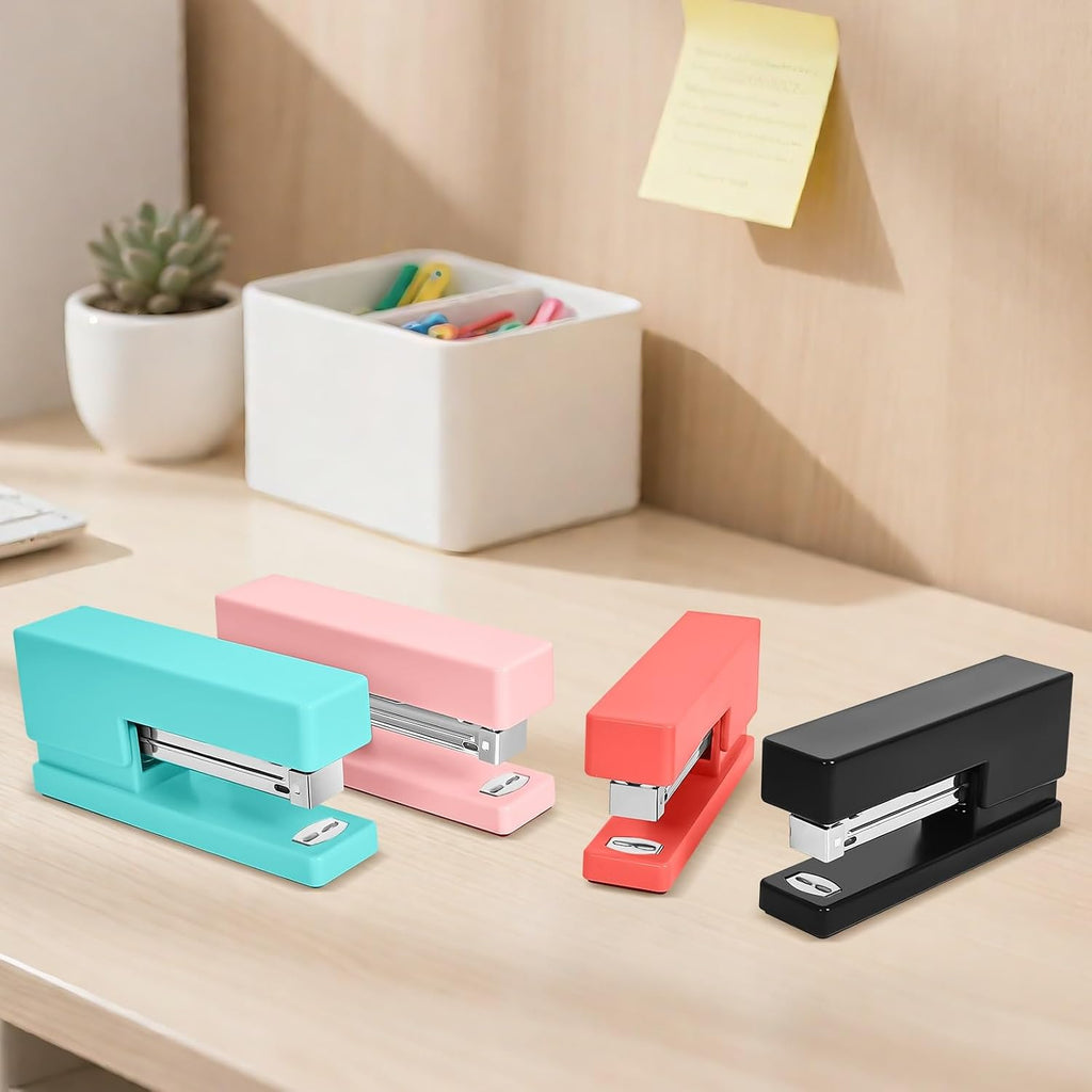 1 Desktop Stapler & 1 Tape Dispenser,Black Stapler for Desk | 25 Sheet Capacity with 830 Staples and Staple Remover, Non-Slip for Office,School, Home & Classroom