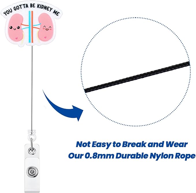 You Gotta Be Kidney Me Funny Nurse Badge Reel, Cute Anatomical Kidney - Image 5