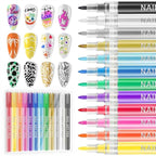 EBANKU Nail Art Pens Set, 12 Colors 3D Nail Polish Pens Acrylic Paint Pens Nail by EBANKU