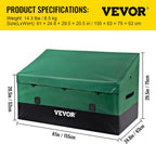 vevor outdoor storage box, 150 gallon waterproof pe on a desk or shelf