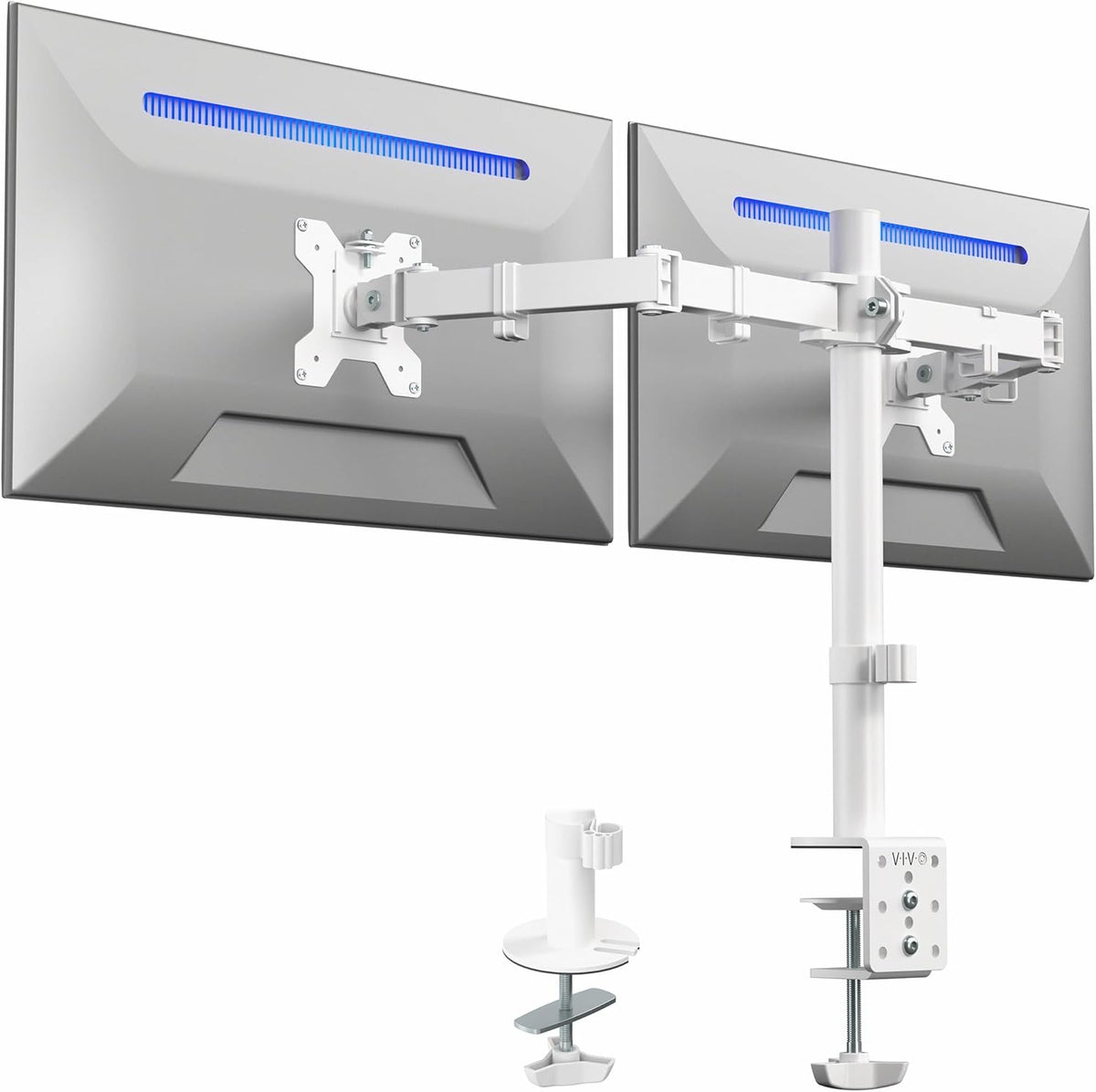 VIVO Dual Monitor Desk Mount, Heavy Duty Fully Adjustable Steel Stand, Holds 2
