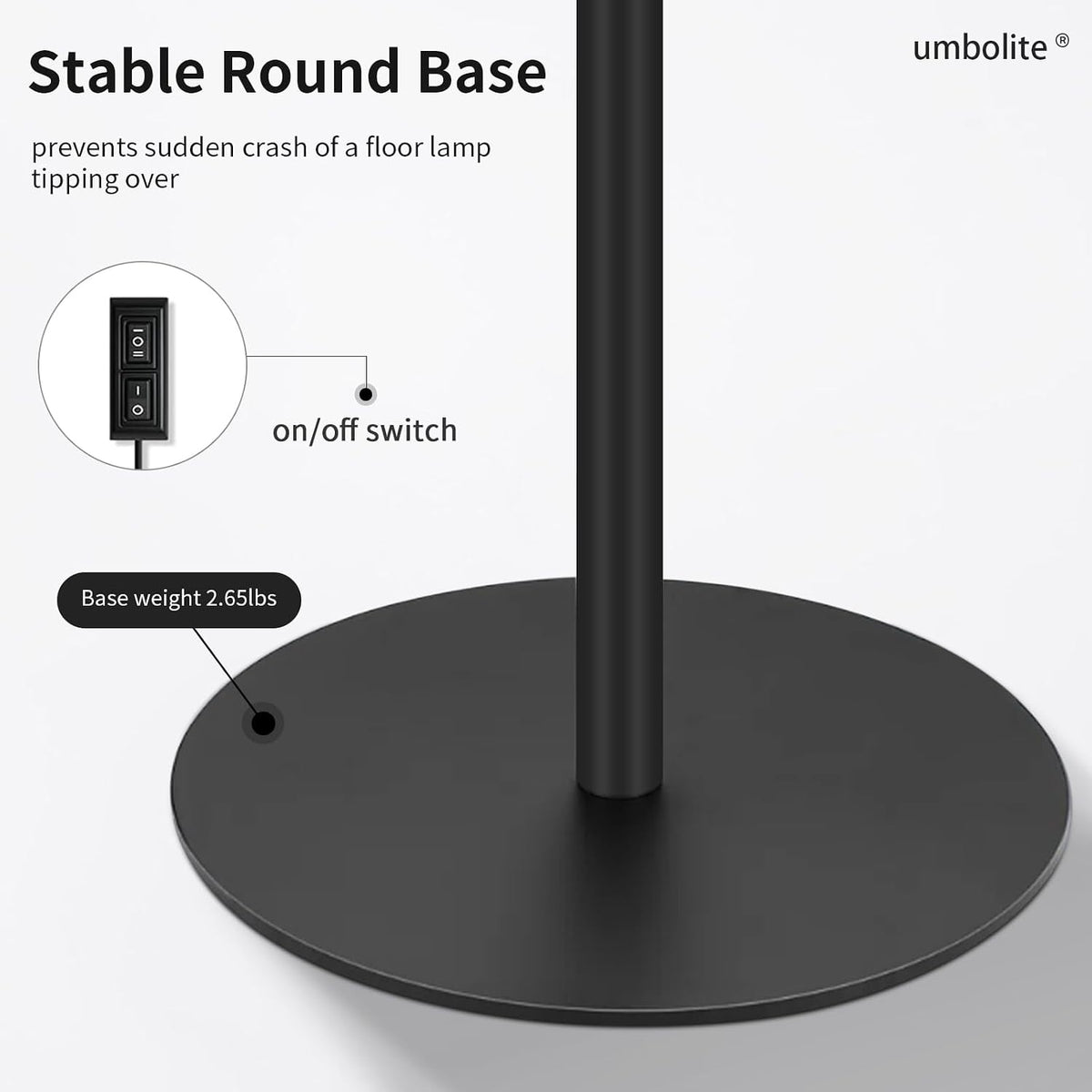 Lash Light, LED Floor Lamp, Reading Floor Lamp, Adjustable Gooseneck, 3 Heigh...