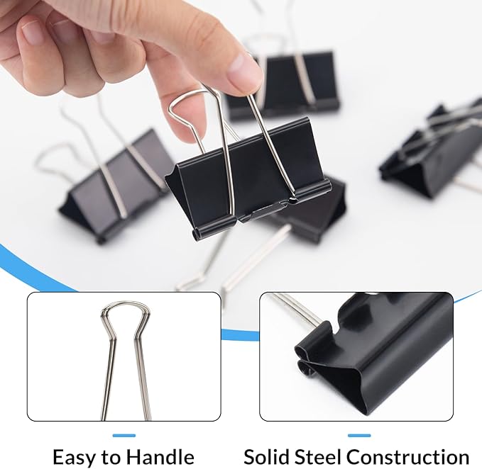 2 Inch 24 Pack Extra Large Binder Clips, Jumbo Paper Clips, Big Paper Clamps - Image 4