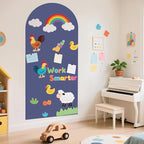 WUPIOS Magnetic Wall Decal Dusty Blue Magnetic Chalkboard by WUPIOS