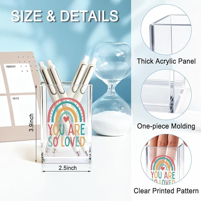 QYUVK You Are So Love Acrylic Cosmetic Holder, Storage Box - Image 2