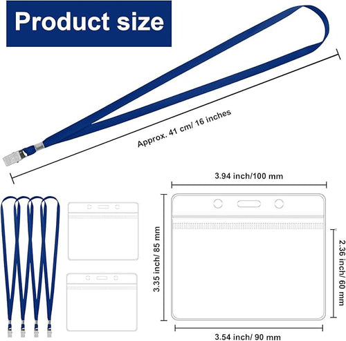 100 Pcs Lanyards for ID Badges and 100 Pcs Clear Name Tag Holders Reusable - Image 2