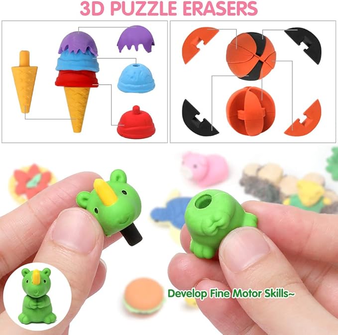 50 Pack Pencil Erasers Animal Eraser - Image 7