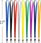 Beebel Black Lanyards 100 Pack Nylon Flat Badge Lanyard Bulldog Clip - Image 2
