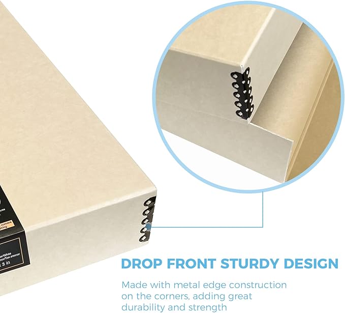 Lineco Museum Archival Storage Box, 17.75x22.75x3 in. Drop Front Design. - Image 5