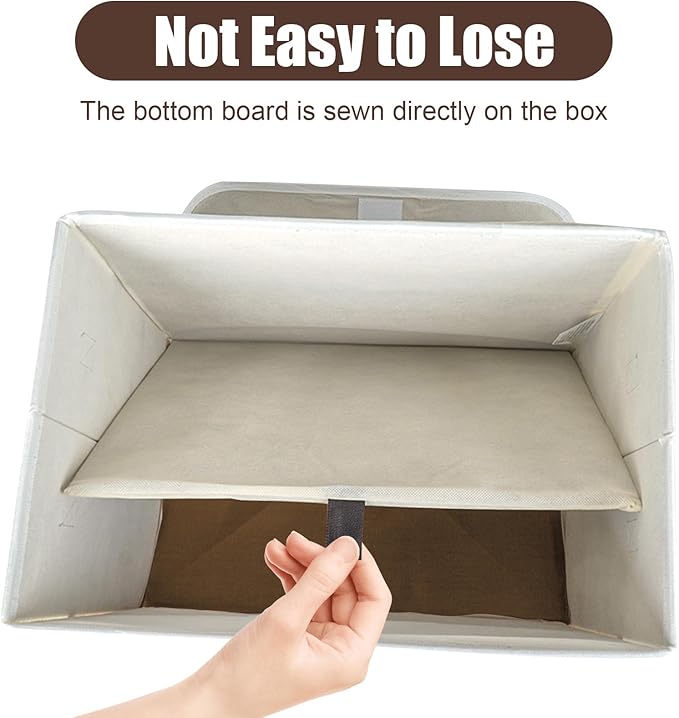 Bagnizer Large 22 Quart Linen Fabric Foldable Storage Bin Cube Organizer Basket - Image 4