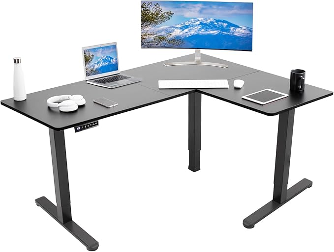 VIVO Electric Corner 63 x 47 inch L-Shaped Standing Desk, Memory Height by VIVO