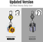 MNGARISTA Upgraded Retractable Keychain, 10 OZ Retraction, 31.5" Stainless - Image 3