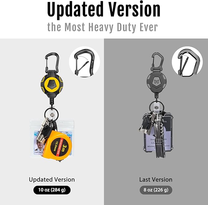 MNGARISTA Upgraded Retractable Keychain, 10 OZ Retraction, 31.5" Stainless - Image 3
