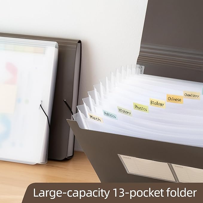Expanding File Folder with Tabs, 13 Pockets File Organizer Accordion File - Image 5