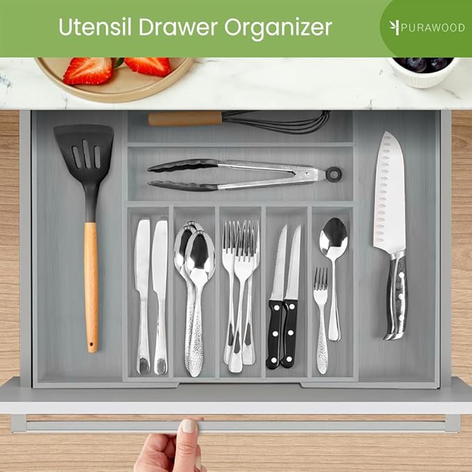 Purawood Bamboo Drawer Organizer - Image 5