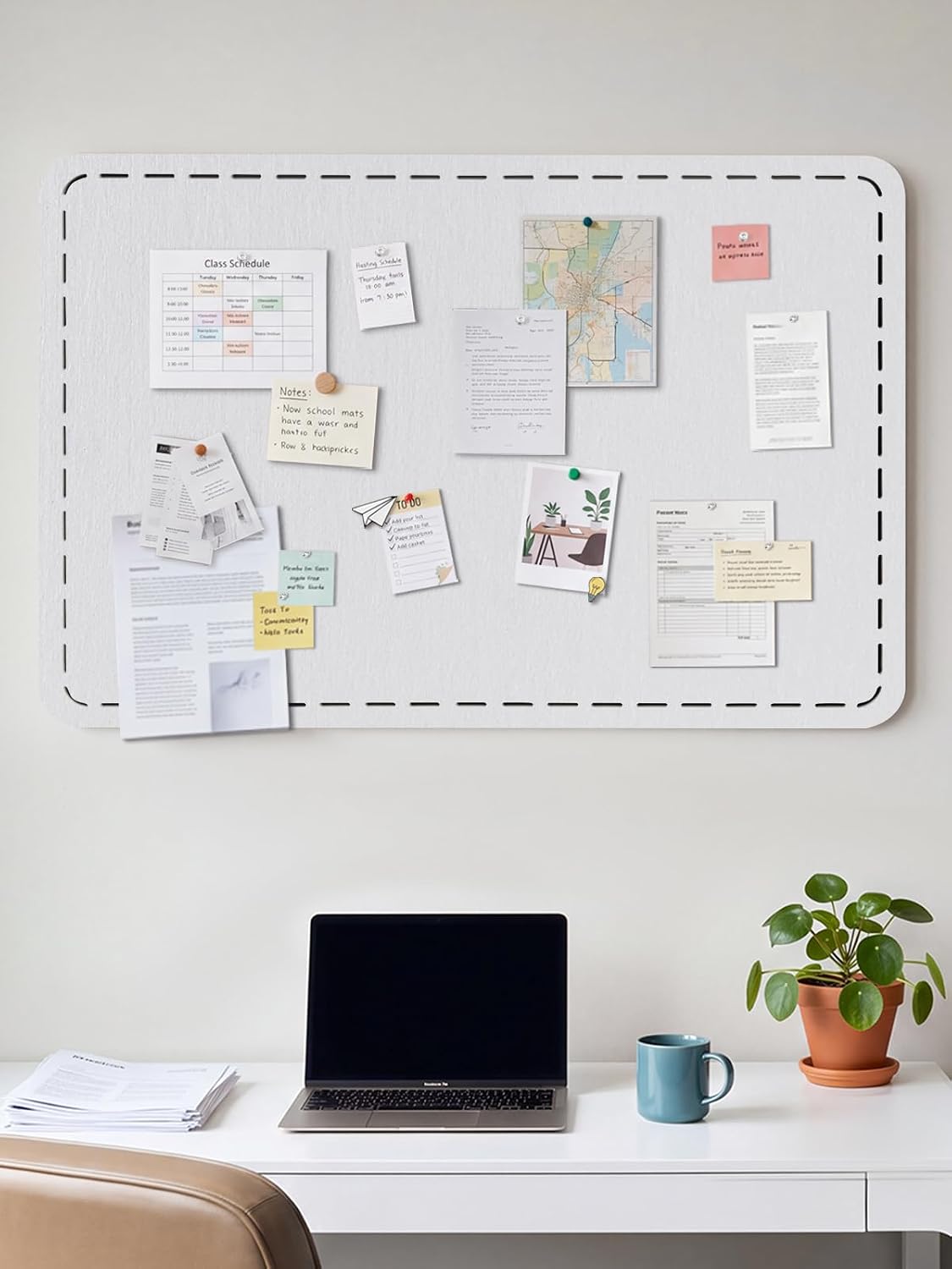 Stitched Bulletin Board 36 x 24 Inches Cork Board Alternative for Wall