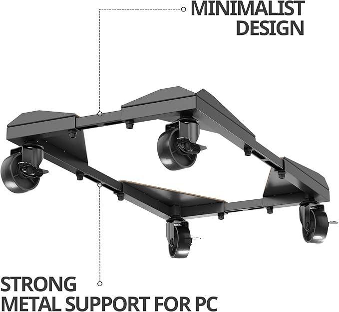 Bytesium PC Tower Stand – Metal Frame – Adjustable Width and Length – 4 Locking - Image 7