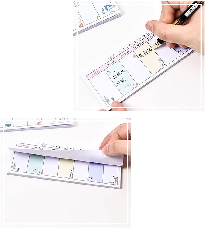Weekly Organizer Long Strip Planner Notebook Pads Random Patterns - Image 2