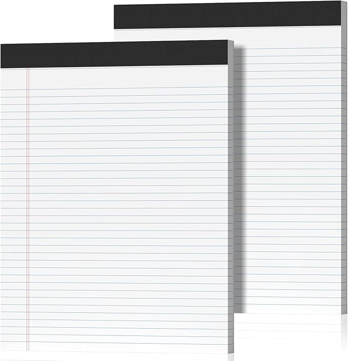 2 Pack Legal Pads 8.5 x 11 College Ruled Note Pads 8.5 x 11 Notepads 8.5 x 11 by Nichela