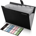 SKYDUE 8 Pockets Expanding File Folders, Accordion Folders, Portable Paper Bill by SKYDUE