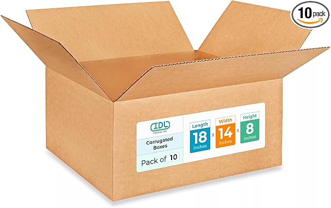 Medium Shipping & Moving Boxes 18x14x8 inches by IDLPackaging