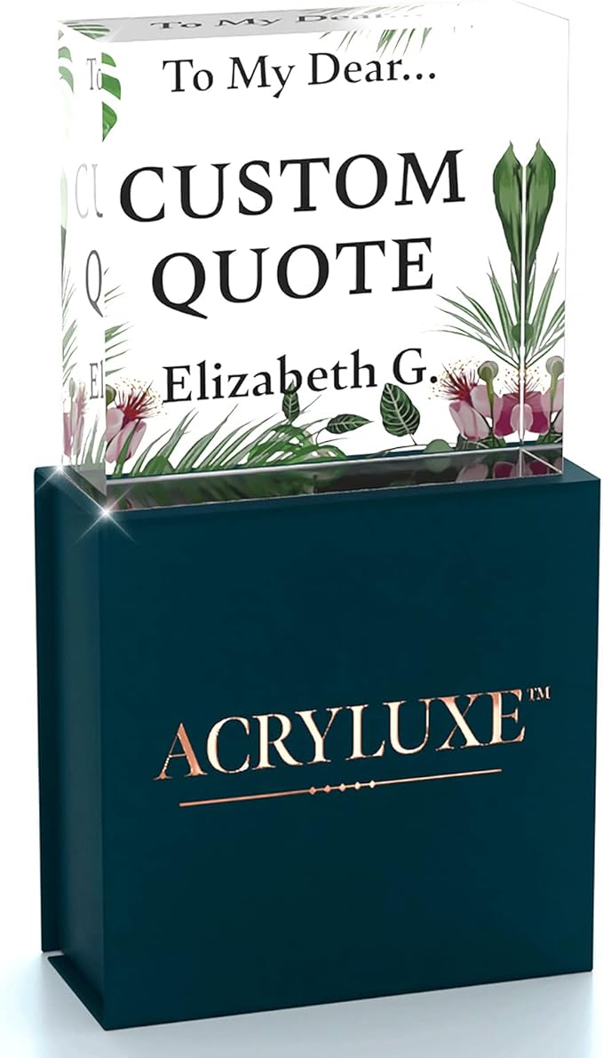 Personalized Gifts, Custom Quote Block Letter Board, Crystal-Clear Acrylic by MySignCenter