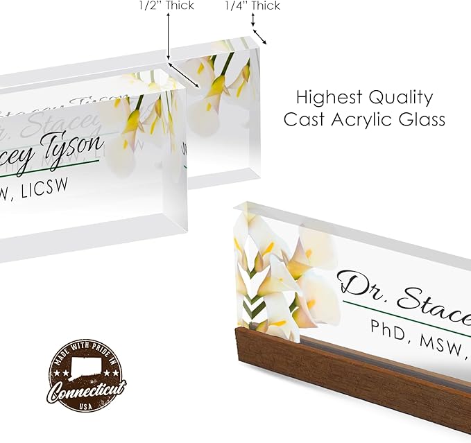 Artblox Personalized Office Desk Name Plate and Business Card Holder | Clear - Image 8