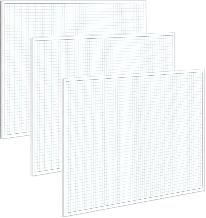 Engineering Graph Paper Pads, 11x17 Quadrille 75 Sheets/150 Pages Grid Paper by Yaridar