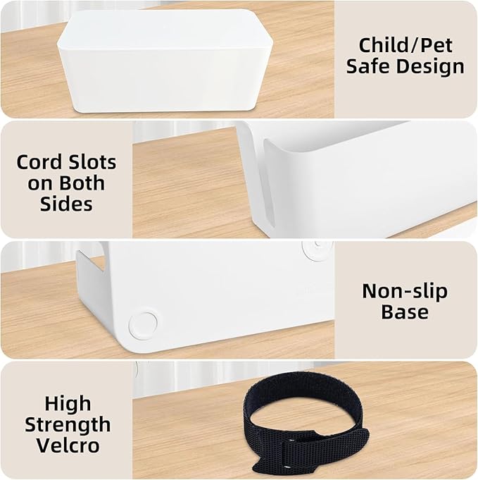 YaeCCC Cable Management Organizer Box Power Strips Hider Power Cords Hider - Image 5