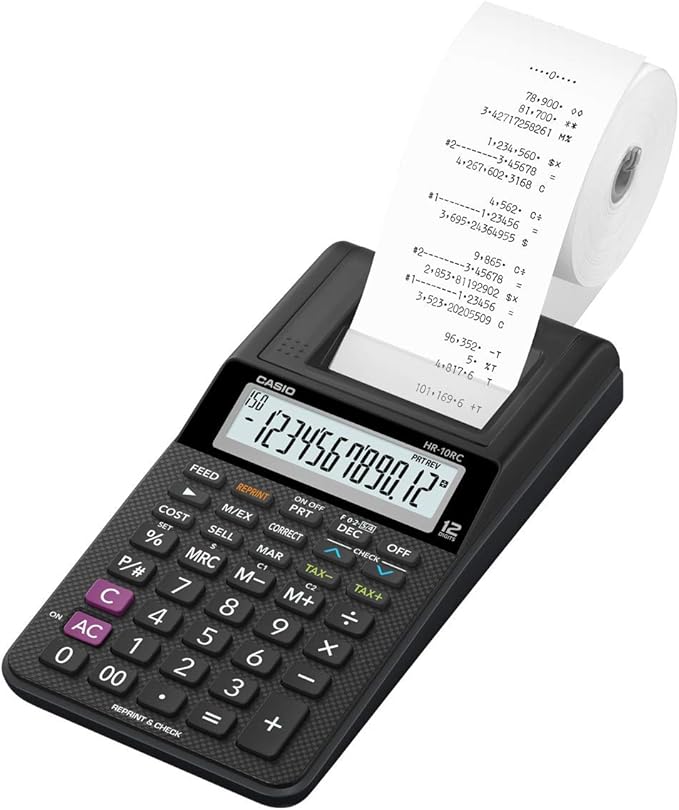Casio HR-10RC Mini Desktop Printing Calculator | Portable | 12-Digit Display | - Image 6