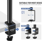 NEEWER Camera Desk Mount, Overhead Desktop Light Stand Microphone Boom Arm - Image 5