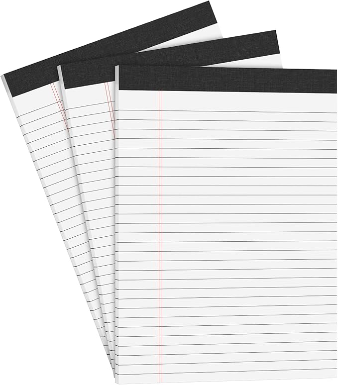 AILZFEI 3 Pack Legal Pads 8.5 x 11 inch Notepad, 30 Sheets per Note Pads Wide by Unknown
