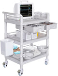 Mobile Medical Carts 3 Tier Professional Utility Cart 330 LBS Max Load Rolling by Enocreay