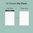 POPRUN Small White Legal Pads 5 x 8 Narrow Ruled, 100GSM Writing Paper Pad - Image 4