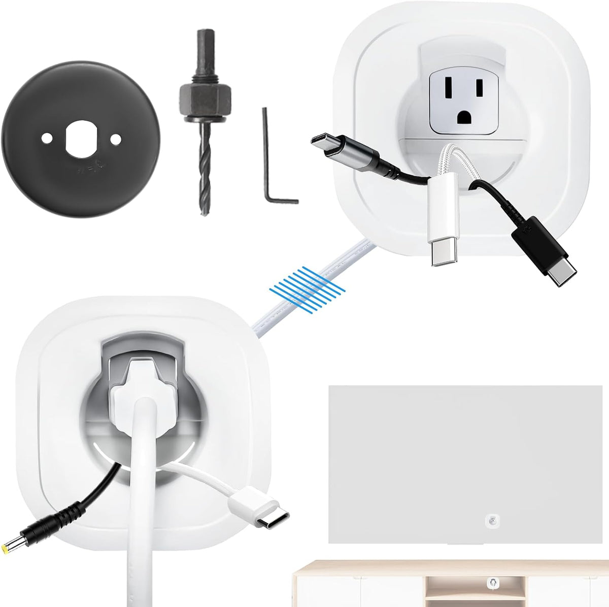 in Wall Cable Management Kit for Wall Mounted TV, Professional TV Cord Hider ...