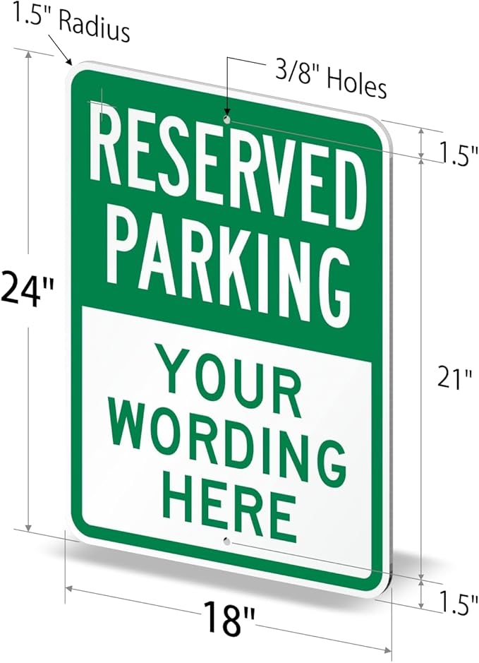 SmartSign 24 x 18 inch Custom “Reserved Parking” Metal Sign - Image 6