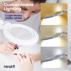Neatfi XL Bifocal LED Magnifying Lamp, 7-Inch Acrylic Lens, 5D/20D Magnification - Image 3