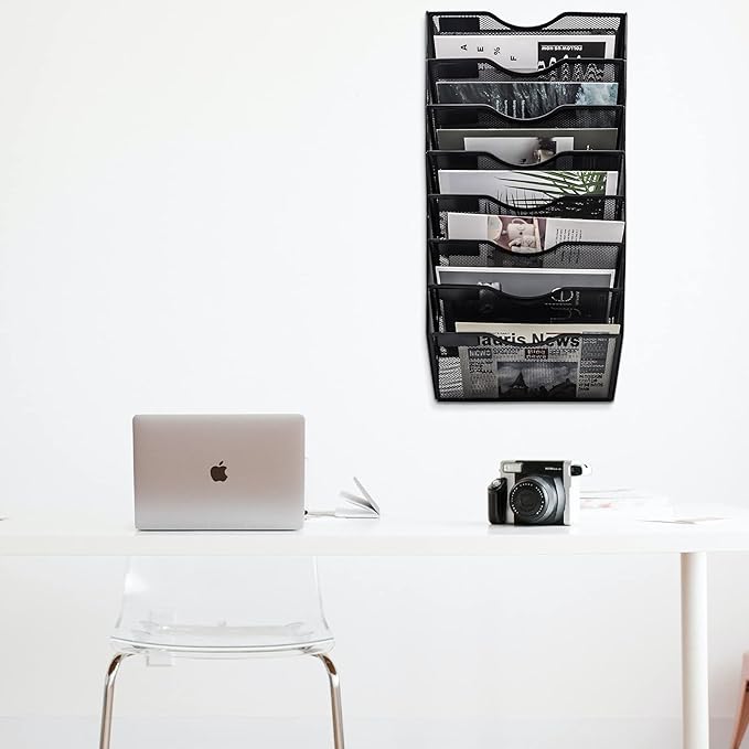 EASEPRES 8 Pocket Mesh Hanging Wall File Organizer, Wall Mounted Mail Paper - Image 5