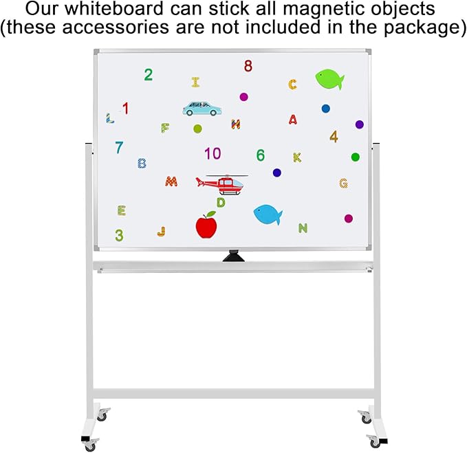 Double-Sided Mobile Whiteboard Magnet Dry Erase Board on Wheels - Image 3