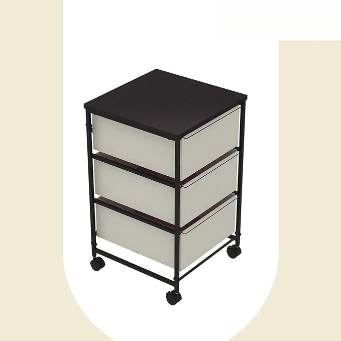 CASUNER Small Cabinet with Drawers Rolling 3 Drawer Mobile File Cabinet by CASUNER