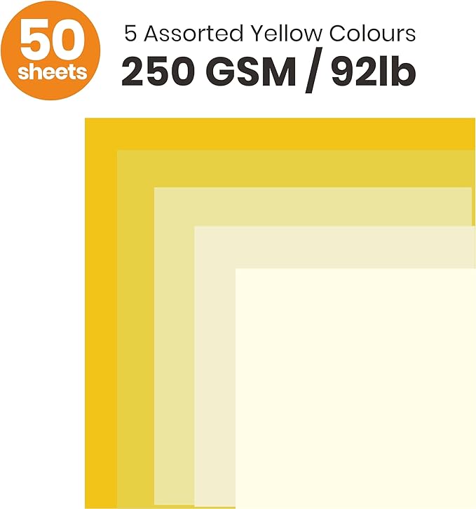 Yellow Colored Cardstock Thick Paper 50 Sheets, 8.5" x 11" Heavyweight 92lb - Image 2