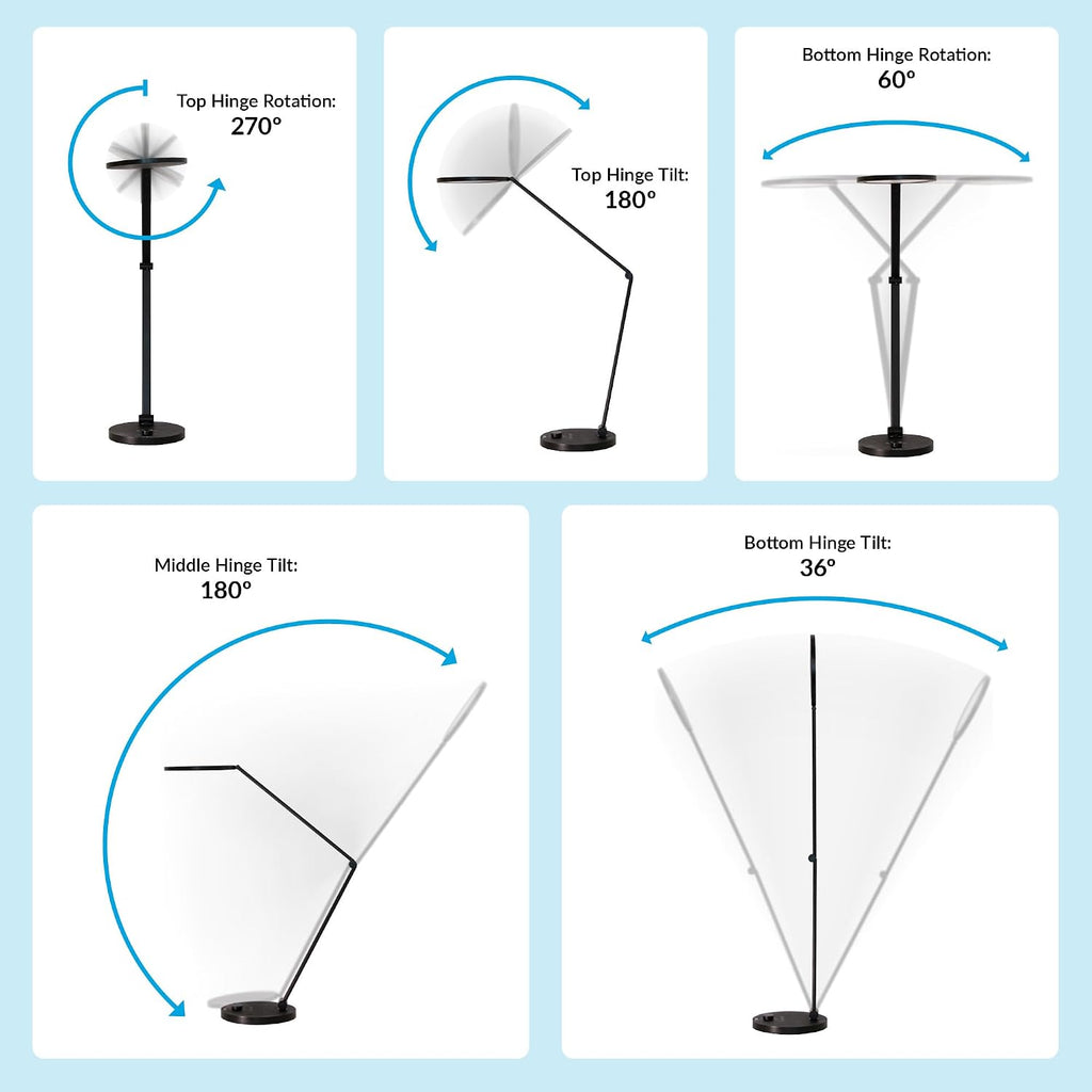 vari led studio lamp – white on a desk or shelf
