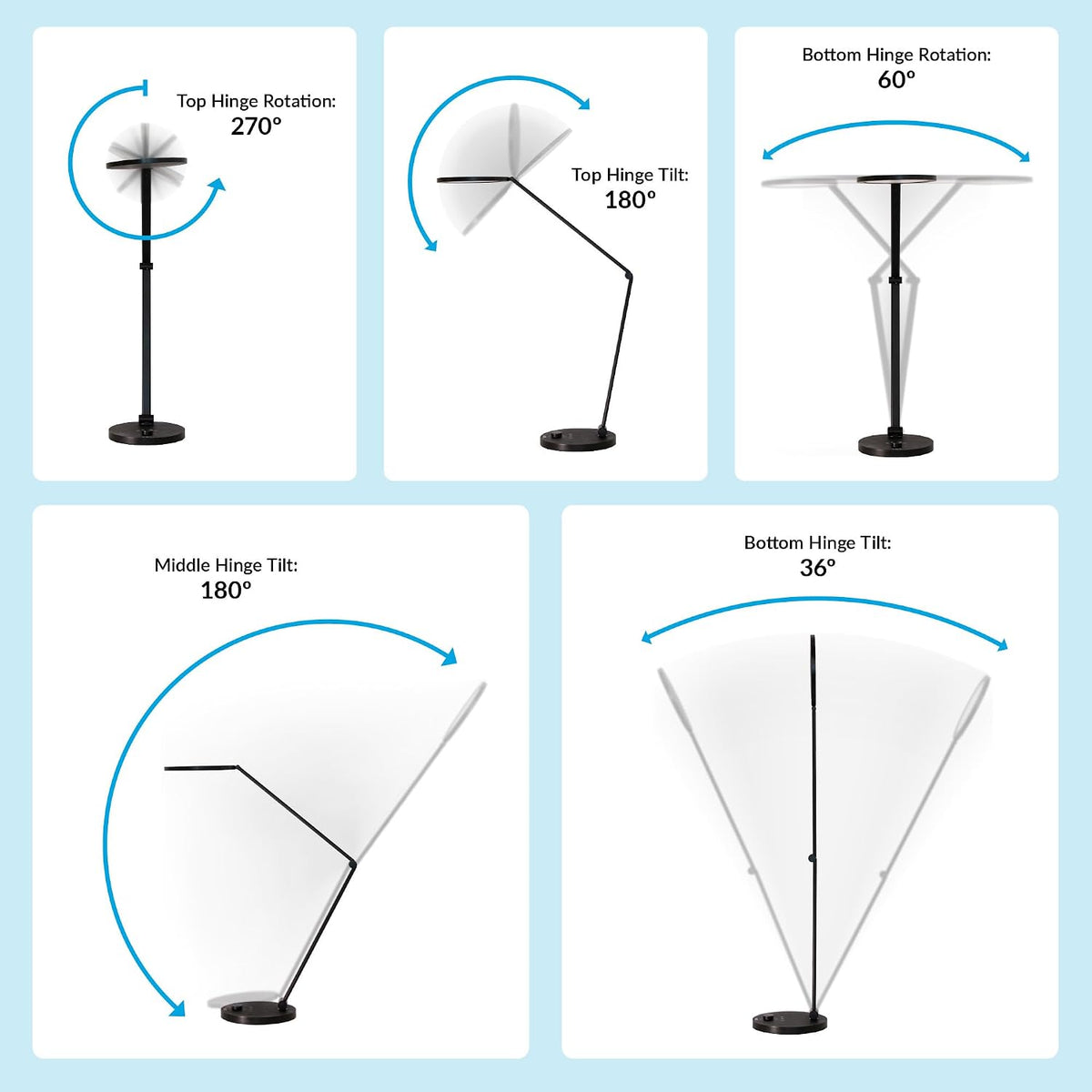 vari led studio lamp – white on a desk or shelf