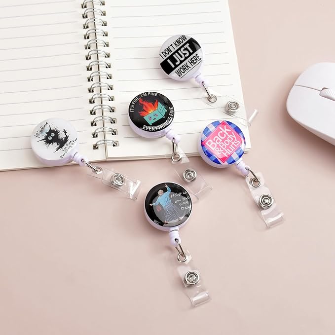 5pcs Badge Reels Holder Retractable - Image 2