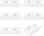 Under Desk Cable Management- 6 Pack Cord Organizer. Metal Wire Cable Management