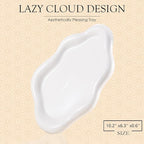 CCINPPY Ceramic Jewelry Tray Trinket Dish, Decorative Cloud Vanity Key Tray - Image 2