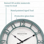 Presentime & Co 10" Farmhouse Series Wall Clock, Shiplap Style, Silent No - Image 2